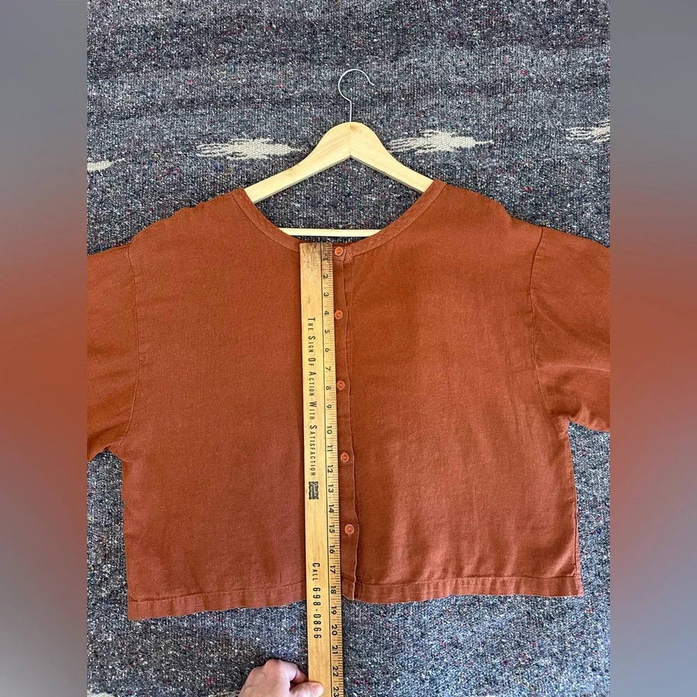 Rust Button-Up Women's Top - Picture 4 of 5